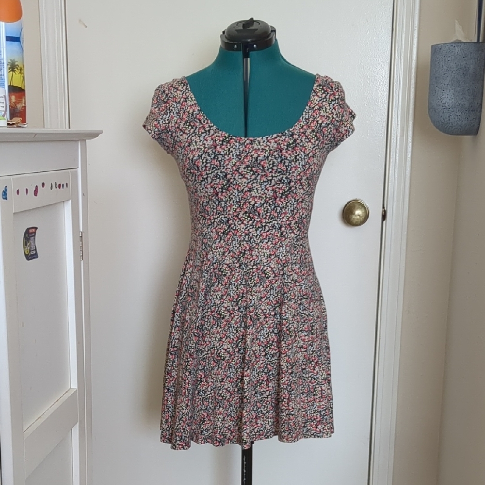 Kimchi Blue Pink and Black Floral Mini Dress